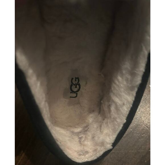 UGG Mens Ascot Black Suede Leather Sheepskin Lined Slip On Loafer‎ Slippers Sz 6 - Picture 10 of 10